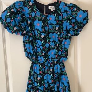 Floral Blue and Black Dress